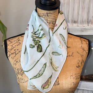 Coach Scarf Sheer Vegetable Print Vintage 25x26